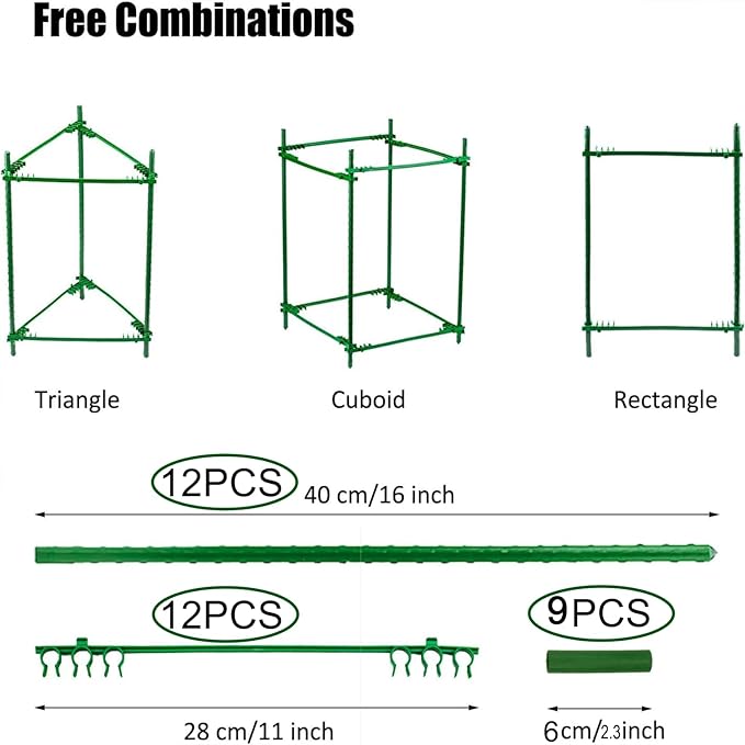 Tomato Cages - 4 Floor Up to 63lN Adiustable Snap-On Arms Tomato Trellis Expandable Tomato Cages，for Garden Tomato Plant Stakes Vegetables Flowers