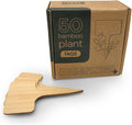 Bamboo Plant Labels & Garden Tags | 4" Short T-Type Wooden Garden Markers for Labeling Herbs, Seedlings, Vegetables, Cheeses, Appetizers, Desserts | 50 pcs