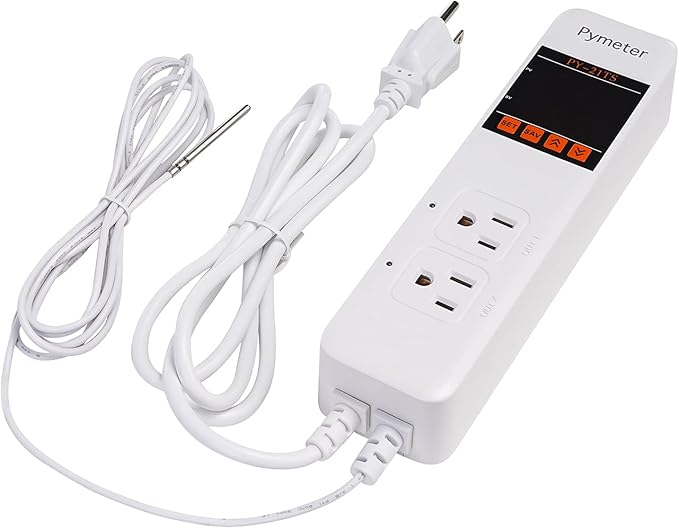 Attic Fan Thermostat Controller Temperature Switch Plug Outlet for Seedlings, Germination, Rooting, Greenhouse, Fermentation, Reptile, Terrarium Heating Mats