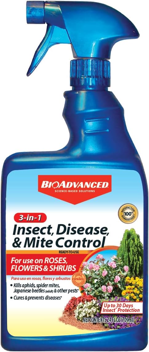 BioAdvanced 3-In-1 Insect, Disease and Mite Control, Fungicide, Ready-to-Use, 24 oz