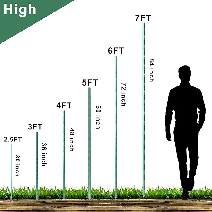 WAENLIR Garden Stakes 36 inch 3ft Sturdy Tomato Stakes, Plant Stakes for Outdoor Plants, Metal Plant Support Sticks for Gardening, Pack of 30