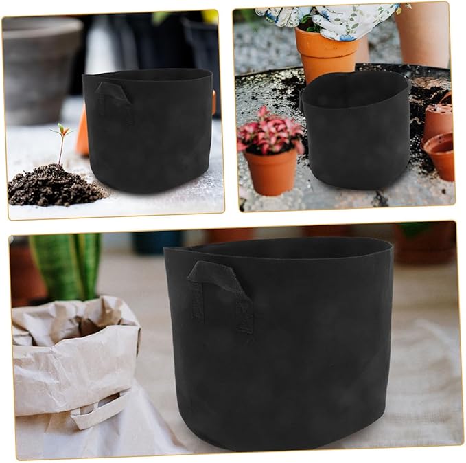 UPKOCH 3pcs 7 Gallon Non-Woven Plant Growing Bags with Handles, Thickened Round Fabric Nursery Planters for Vegetable and Flower Gardening, Breathable Seedling Pots for Garden Plant