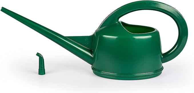 Consolidated Plastics Durable Swiss Watering Can with UV Protection, Ergonomic Handle for Indoor/Outdoor Gardening, Made in Switzerland (2 Liter, Green)