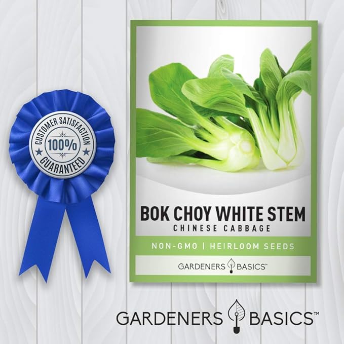 Gardeners Basics, Bok Choy Chinese Cabbage Seeds for Planting - (Pak Choi) Heirloom, Non-GMO Vegetable Variety- 1 Gram Seeds Great for Summer, Spring, Fall and Winter Gardens