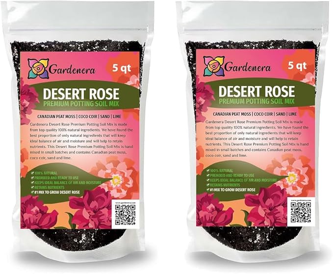 Gardenera Desert Rose Planting Soil - Nurture Your Adeniums with a Premium Potting Mix - 10 QUARTS