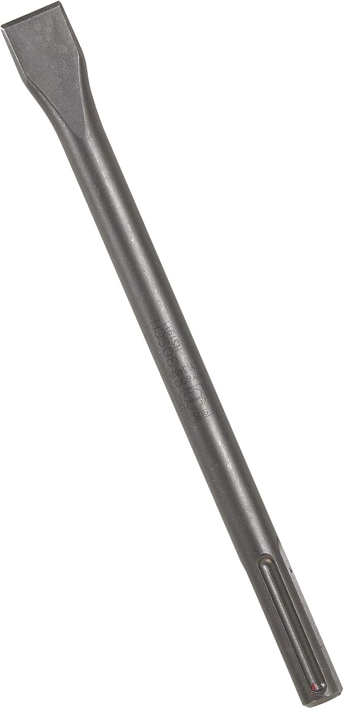 BOSCH HS1911 1 In. x 12 In. Flat Chisel SDS-Max Hammer Steel Ideal for Applications in Concrete Removal, Hard Surface Break-Up