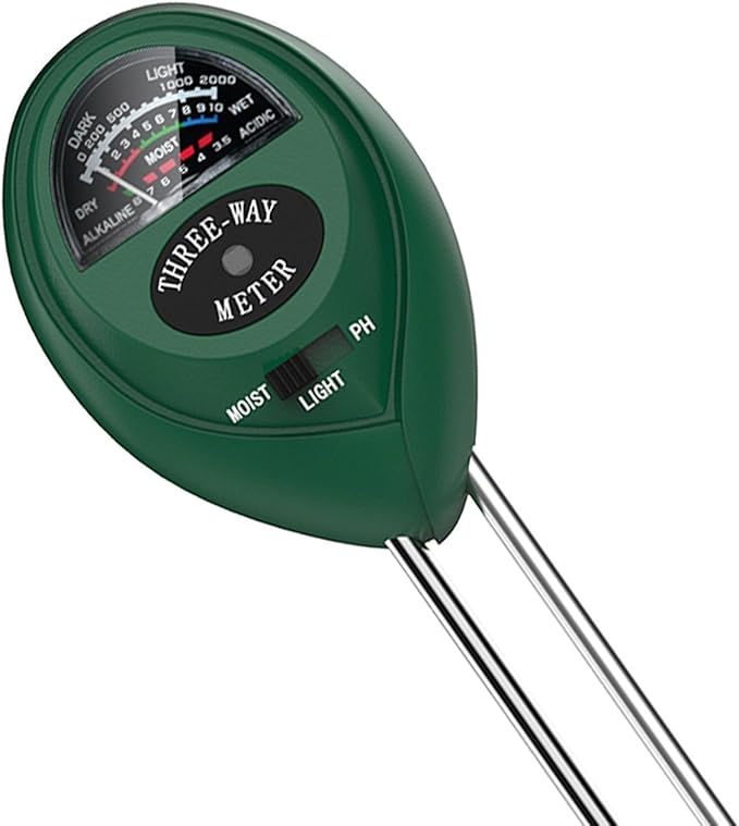 Hydro Crunch 3-in-1 Soil pH Light Moisture Meter Plant Soil Acidity Tester for Gardening Farm Lawn Indoor Outdoor Planting with Easy Reading