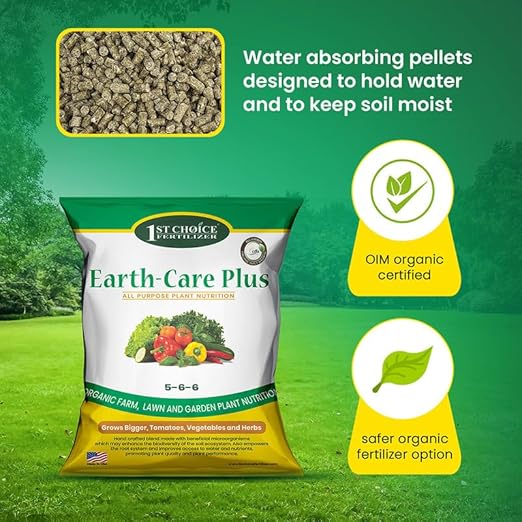 Earth-Care Plus 5-6-6 Organic Fast Acting Fertilizer for Plants - Water-Soluble Plant Food for Vegetables, Trees, and Flowers - Boost Growth for Lawns, & Gardens 4lb (1Pack)
