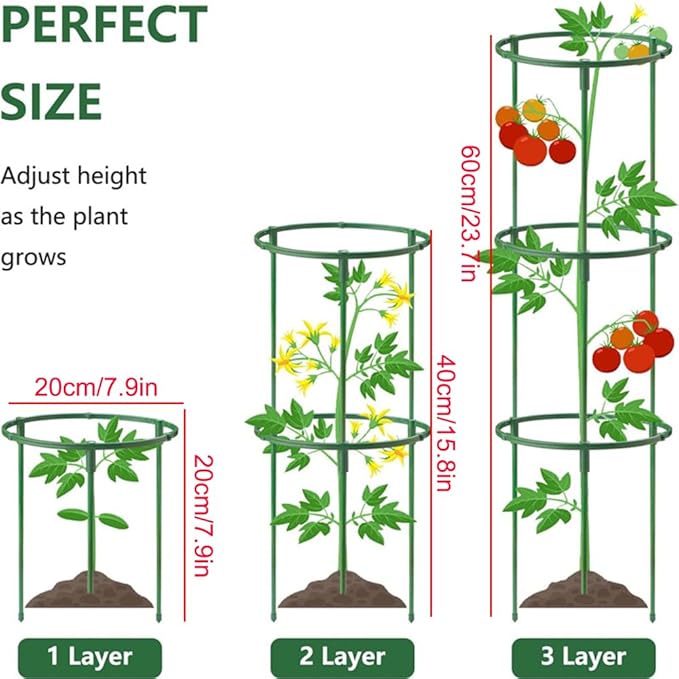 Tomato Cage - Tomato Plant Support,Tomato Trellis Plant Stakes Support, Pots and Garden Climbing Vegetables Plants Flowers,Plant Stakes for Indoor Plants，3pcs