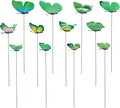 12pcs Decorative Butterfly Plant Stakes, 9.8in Lifelike Butterfly Garden Stakes PVC Waterproof Flower Pot Decorations for Garden Lawn Patio Indoor Outdoor Yard Planter Art Decor (Green)