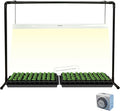 4 feet 40W LED Grow Light Stand Rack for Seedling,Growing Light for Indoor Plant,Natural White Light Full Spectrum LED Grow Light,Height Ajustable, Iron Pipe Frame, with Timer Outlet