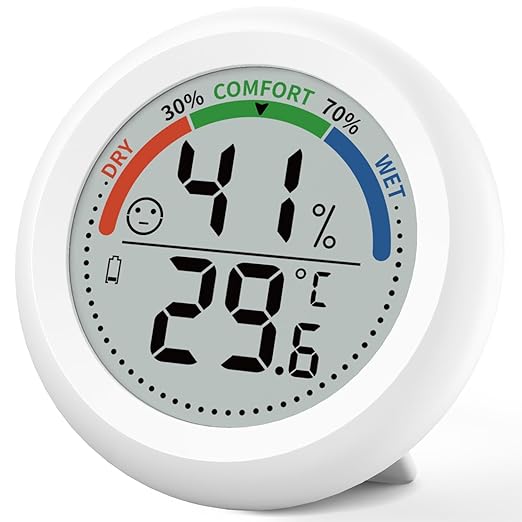 Digital Room Thermometer Hygrometer Indoor-Humidity Meter Monitor with Accurate Temperature Humidity Sensor Comfort Indicator ℃/℉ Switch for Wall Baby Home Greenhouse Cellar Garage Nest Reptile