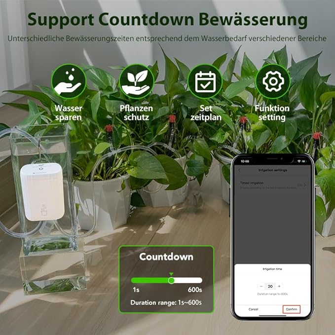 Haozee Automatic Irrigation System,Automatic Irrigation for Garden, Balcony Plants, Pot Plants Outdoor,Drip Irrigation Set for Up to 10 Pot Plants