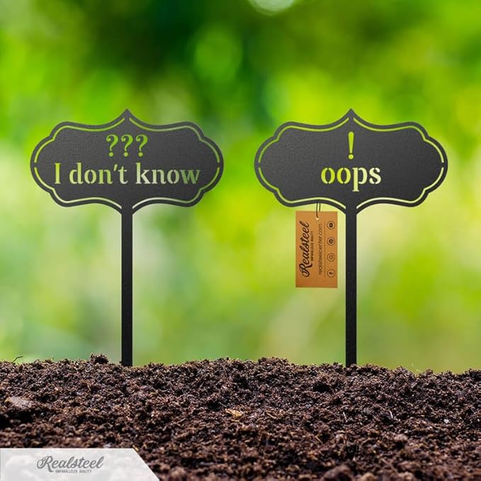 RealSteel - Seed & Plant Markers - Indoor/Outdoor Herb Garden Stakes - Elegant Fruit/Vegetable Seed Labels - Durable Plant Tags for Pots - Classy Design for Farmhouse/Greenhouse (Parsley)