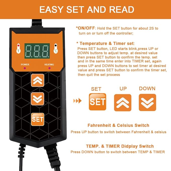 Brewing Heat Pad Sourdough Proofing Heat Mat with Temperature Controller Auto Off Timer for Home Beer Brewing Kombucha Yogurt Kefir Fermentation Sourdough Bread Proofing (With Controller, 2 Pack)