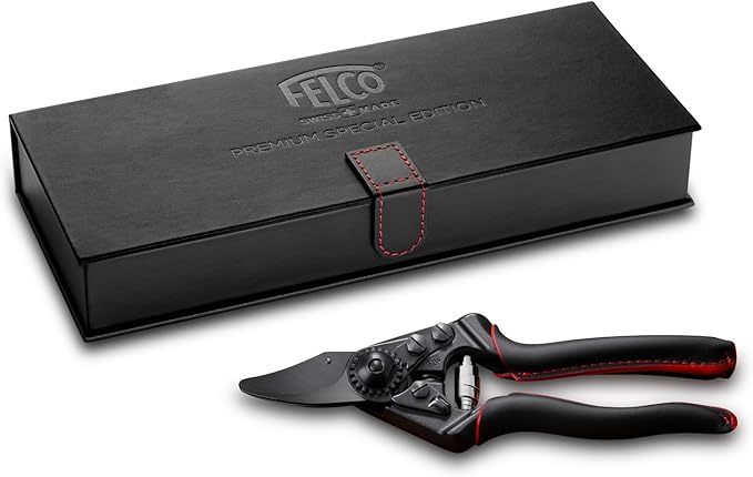 FELCO 6 Premium SE Professional Right-Handed Secateurs Special Edition Black Aluminium Handles Hardened Blade Medium Hand Size (M) 20mm Cutting Diameter