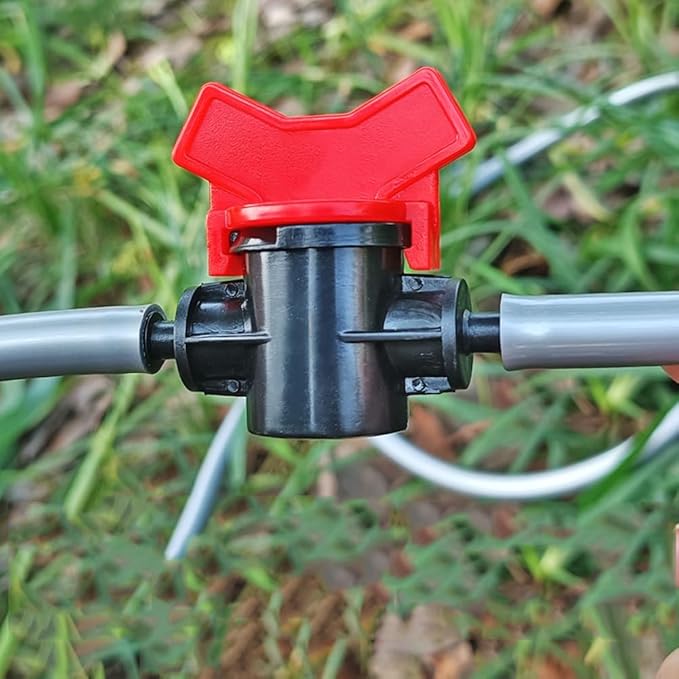 8 Pack 5/16" Drip Irrigation Switch Valve,Plastic Hose Barbed Ball Valve for Garden Drip Irrigation Aquarium