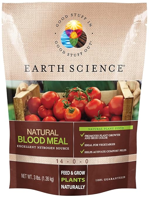 Earth Science Natural Blood Meal Plant Food—3 lb—Organic Nitrogen for Thriving Plants – Feed Flowers, Vegetables, Trees, Shrubs & Potted Plants – Activate Compost, Vibrant Growth, Bigger Harvests