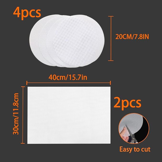 6Pcs Silicone Seed Sprouting Mats, Reusable Hydroponic Germination Pads for Microgreens Growing, Cuttable Hydroponic Grow Pads fit for Most Sprouting Trays (Trays Not Included)