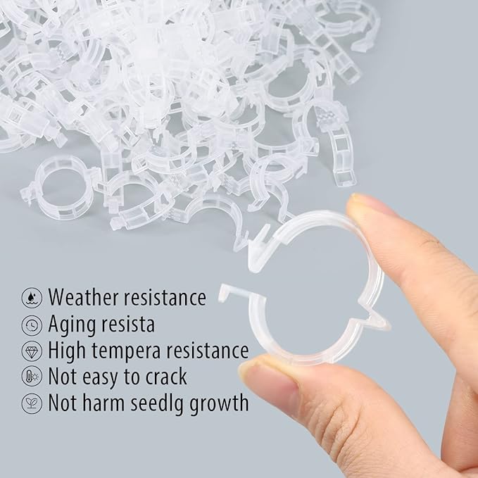 Tomato Clips, 100 Pcs Support Clips, Plastic Trellis Clips, Garden Clips to Grow Upright Makes Plants Healthier for Tomato Cucumber Grape Vegetables Plants