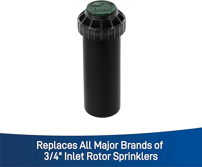 Orbit 55460 Voyager 4" Hard Top Pop-Up Gear Drive Rotor Sprinkler Head, 35 ft, Adjustable