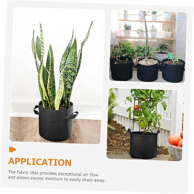 BESPORTBLE 5pcs Non-Woven Planting Bags Breathable Grow Bags for Indoor and Outdoor Use for Vegetables Flowers and