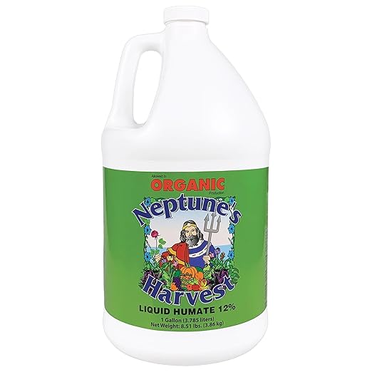 Neptune’s Harvest Liquid Humate 12% Concentrate - 1 Gallon - Organic Soil Conditioner with Humic Acid - Improves Soil Structure & Fertilizer Efficiency - Ideal for Lawns, Gardens & More