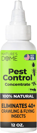 Nature's Dome 12 oz Pest Control Concentrate – Makes 1 Gallon – Eco-Friendly, Plant-Based Formula for Ant, Roach, Spider, Fly, Flea & Insect Control – Child & Pet Safe for Indoor/Outdoor Use