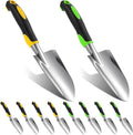 8 Pcs Garden Shovel Aluminum Alloy Heavy Duty Trowel Garden Tool Small Shovels for Digging Metal Hand Trowel Spade with Soft TPR Handle for Lawn Yard Farm Home Shop Planting
