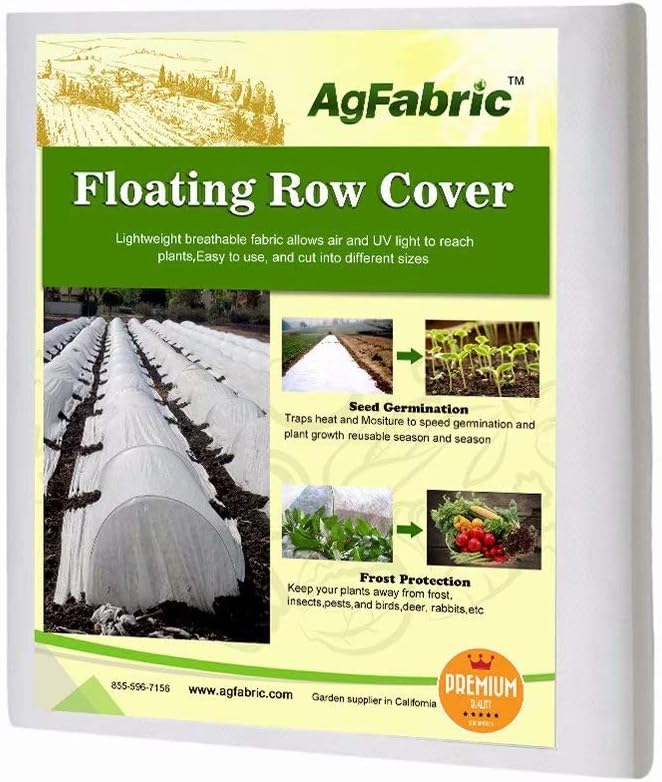 Agfabric Plant Covers Freeze Protection Floating Row Covers 6'x100' 0.9oz Plant Covers Freeze Sun Protection,Frost Cloth for Vegetables