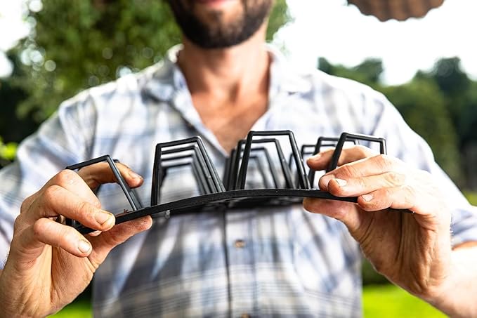Plant Riser – Modular Pot Spacer for Grow Bags, Planters & Containers – UV-Resistant Drainage Tray for Airflow, Root Health & Cleaner Surfaces (Standard Black, 7 Pack)