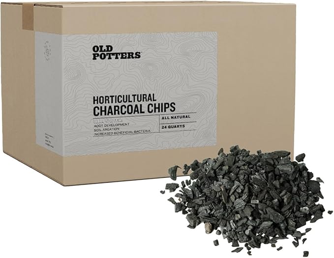 Old Potters Premium Horticultural Charcoal Chips, Natural Soil Amendment for Areation and Healthy Microbe and Plant Growth. (24 Quarts)