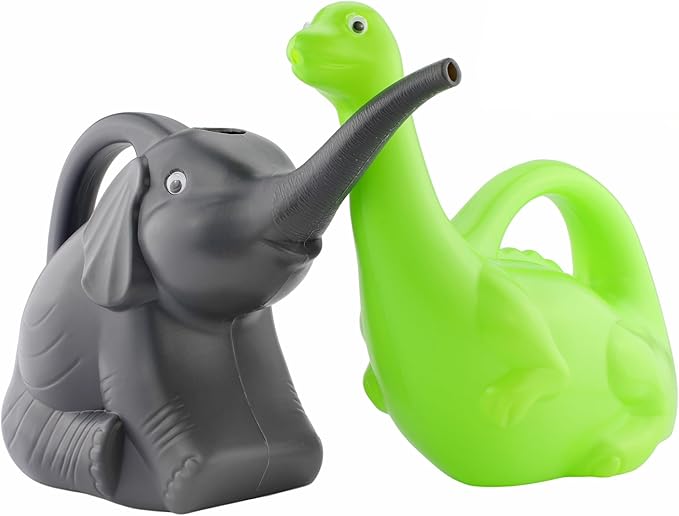 Cornucopia Brands Green Dinosaur Watering Can; Novelty Plastic Waterer Toddler-Friendly & Kid-Loved
