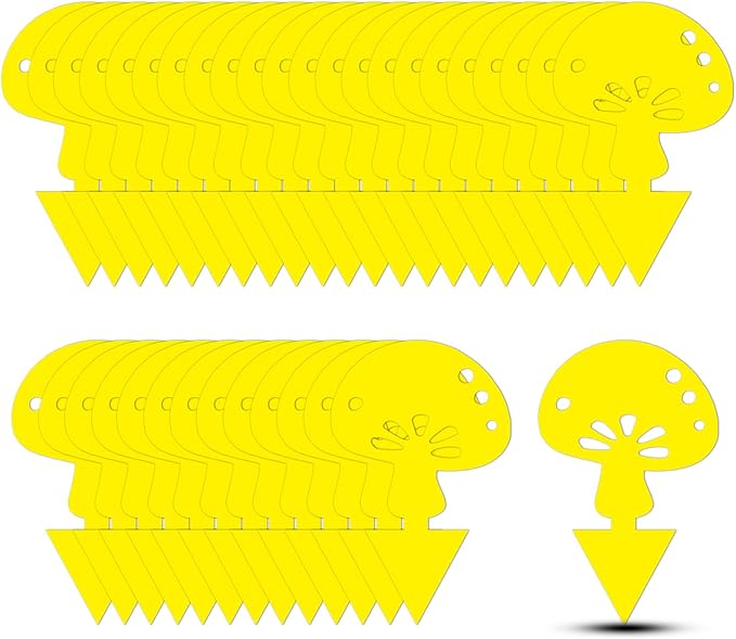 36PCS Fruit Fly Sticky Traps Fungus Gnat Traps Insect Trap for Plants Kitchen Indoor Outdoor White Flies Mosquitos Fungus Gnats Flying Insects Houseplant Gifts (Mushroom Shape)