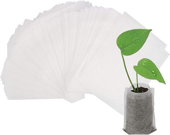 Augshy Grow Bags - 400pcs Plant Nursery Bags, Seeding Bags, Fabric Seedling Pots - Home Garden Outdoor Greenhouse Supplies - 11x11cm/4.2"x4.2" Non-Woven
