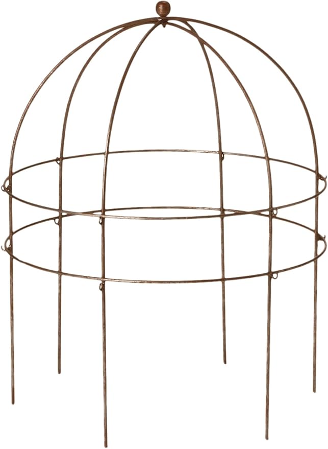 Gardener’s Supply Company Jardin Bird Cage Plant Support | Large Sturdy Grow-Through Steel Flower Trellis Garden Decor | Best for Peonies, Baptisia, Sedum & Other Perennials - 20-1/4" x 26" H