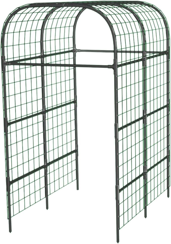 Metal Garden Arch Trellis, 7.3Ft Black for Raised Beds, Plant Support for Cucumbers & Climbing Vegetables