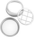 Sprouting Jar Lid and Floral Arrangement Insert Grid Set, Stainless Steel Mesh Strainer Lid for Wide Mouth Mason Jars, Kitchen Canning Accessory for Seed Sprouting and Flower