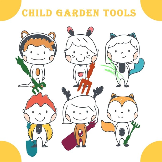 Kids Gardening Tools Gloves Set 3 Cute Shovel Spade for Kid Garden Work with 1 Toddler Gloves for Teen Boy Girls