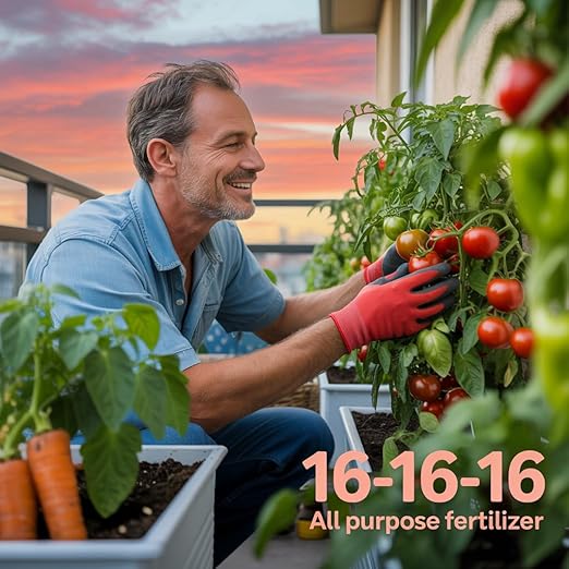 Professional 16-16-16 All Purpose Garden Fertilizer for Lawns, Flowers, Trees, Shrubs & Vegetables - 16 16 16 Slow Release Granular Fertilizer (10 QUARTS)