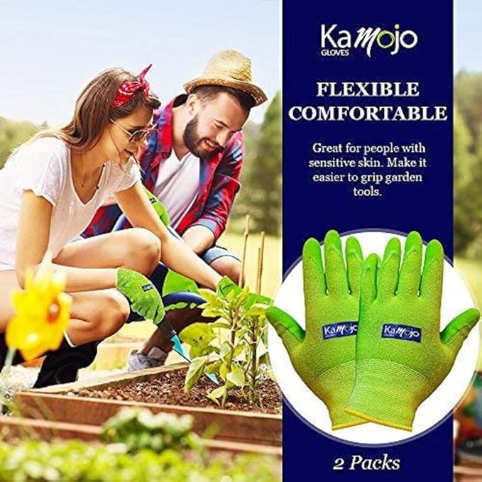 Bamboo Gardening Gloves Women Men - Puncture Resistant Gloves 95% Rayon Derived from Bamboo & 5% Spandex