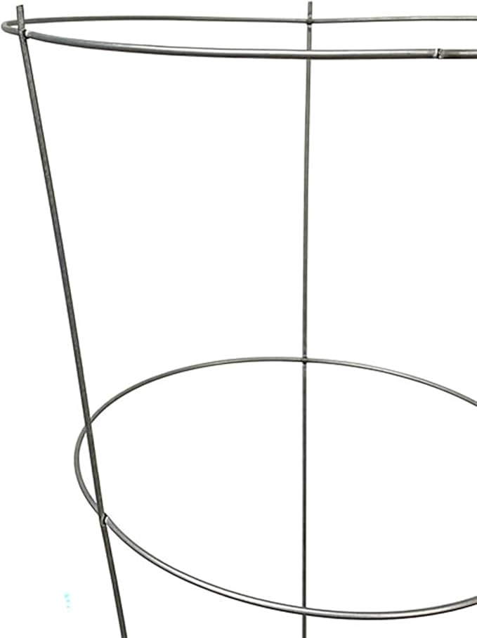 BestNest Panacea 89723 Round Tomato & Pepper Towers – Galvanized Steel Plant Cages, 33" H with 3 Rings & 3 Legs – 15" Stakes – Heavy-Duty Support for Outdoor Plants – 20 Pack