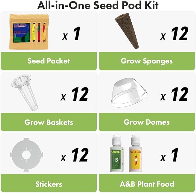 LYKOCLEAN 12 Pods Cherry Tomato Seed Pod Kit for AeroGarden, idoo, Ahopegarden Hydroponic Growing System Indoor Include Red Chili/Purple Bell/Green/Yellow Pepper, Golden/Red Cherry Tomato, 400+ Seeds