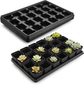 5 Pack 24 Cell Nursery Pots Trays with 3 inch Square Nursery Pots 120pcs (Black), Plastic Seed Starter Tray with Drain Holes for Carrying and Holding Plant Pot(17"x11"x1.6")