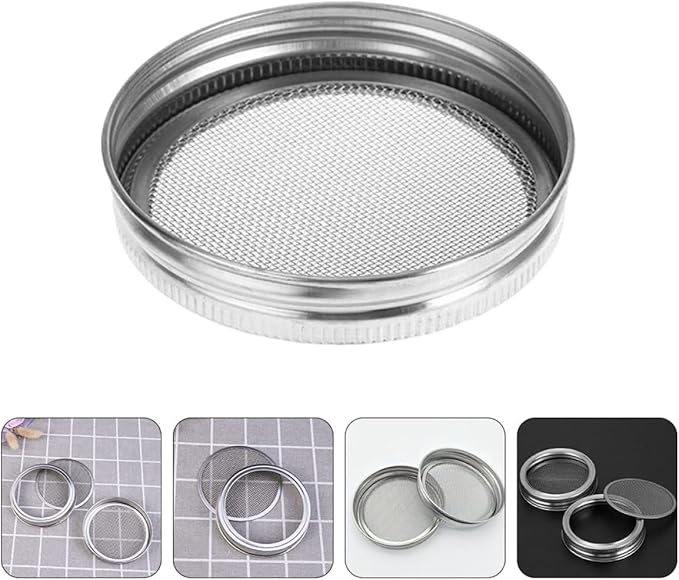 TOYANDONA 3pcs Stainless Steel Sprouting Jar Lids Mesh Seed Germination Covers for 70mm Wide Mouth Mason Jars Household Sprouting and Straining Kitchen Accessories