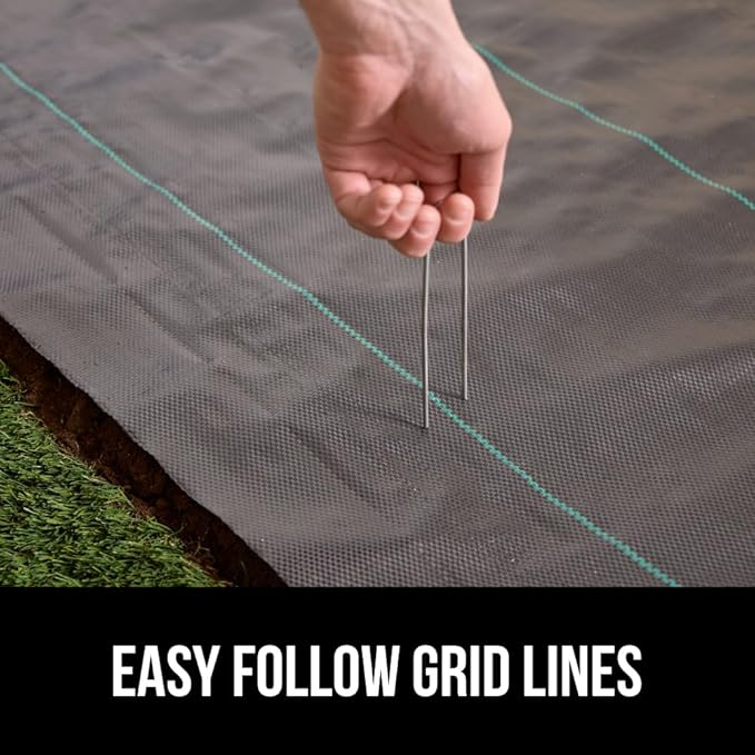 GORILLA GRIP Powerful Weed Barrier Landscape Fabric, Durable Tear Resistant Blocker, Permeable UV Resistant Fabrics for Landscaping Outdoor Garden Bed, Ground Mulch