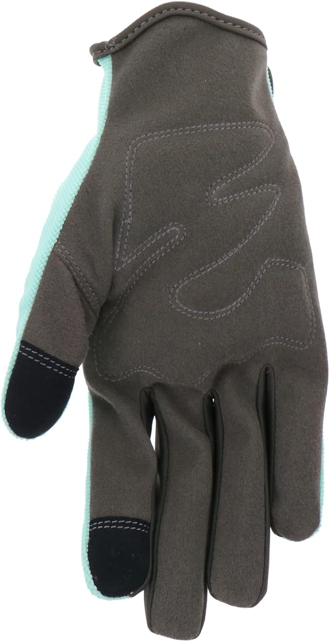 Women's Synthetic Leather Palm Garden Gloves, Touchscreen Capable, Abrasion Resistant, Hook and Loop Closure