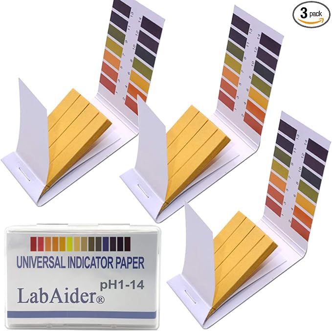 3 Pack pH.1-14 Test Paper Extensive Test Paper Litmus Test Paper 240 Strips pH Test with Storage Case for Saliva Urine Water Soil Testing Pet Food and Diet pH Monitoring (3 PACK with Storage Case)