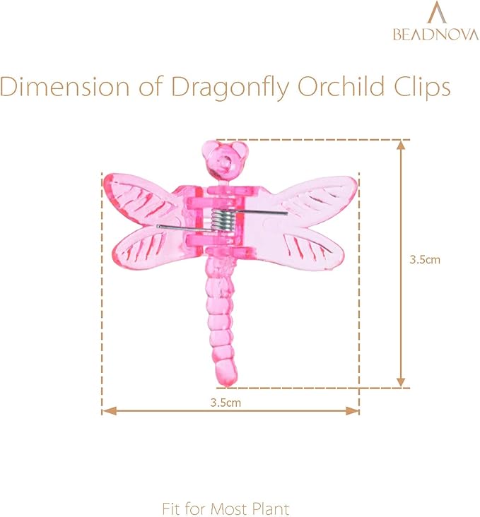 BEADNOVA Dragonfly Plant Clips - 30PCS Mix Color Orchid & Vine Support Clips