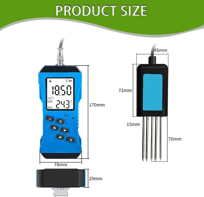 High Accuracy NPK Tester, Digital Soil Meter for PH, Moisture, Nutrient Conductivity, Fertility, Gardening
